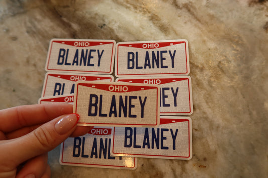 BLANEY Ohio License Plate Stickers