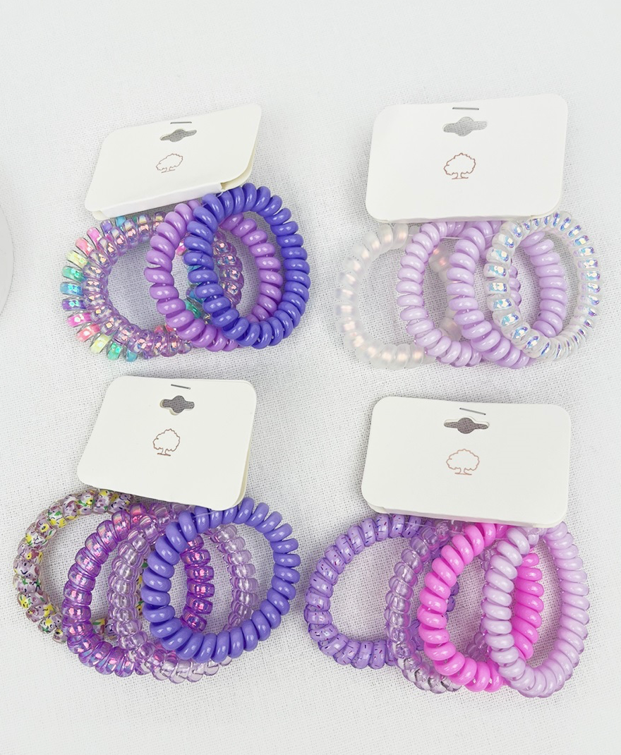 Lavendar Multi Colored Hair Tie Pack (4 per pack)
