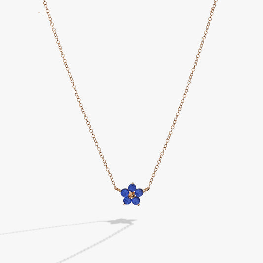Crystal Forget-Me-Not Flower Necklace